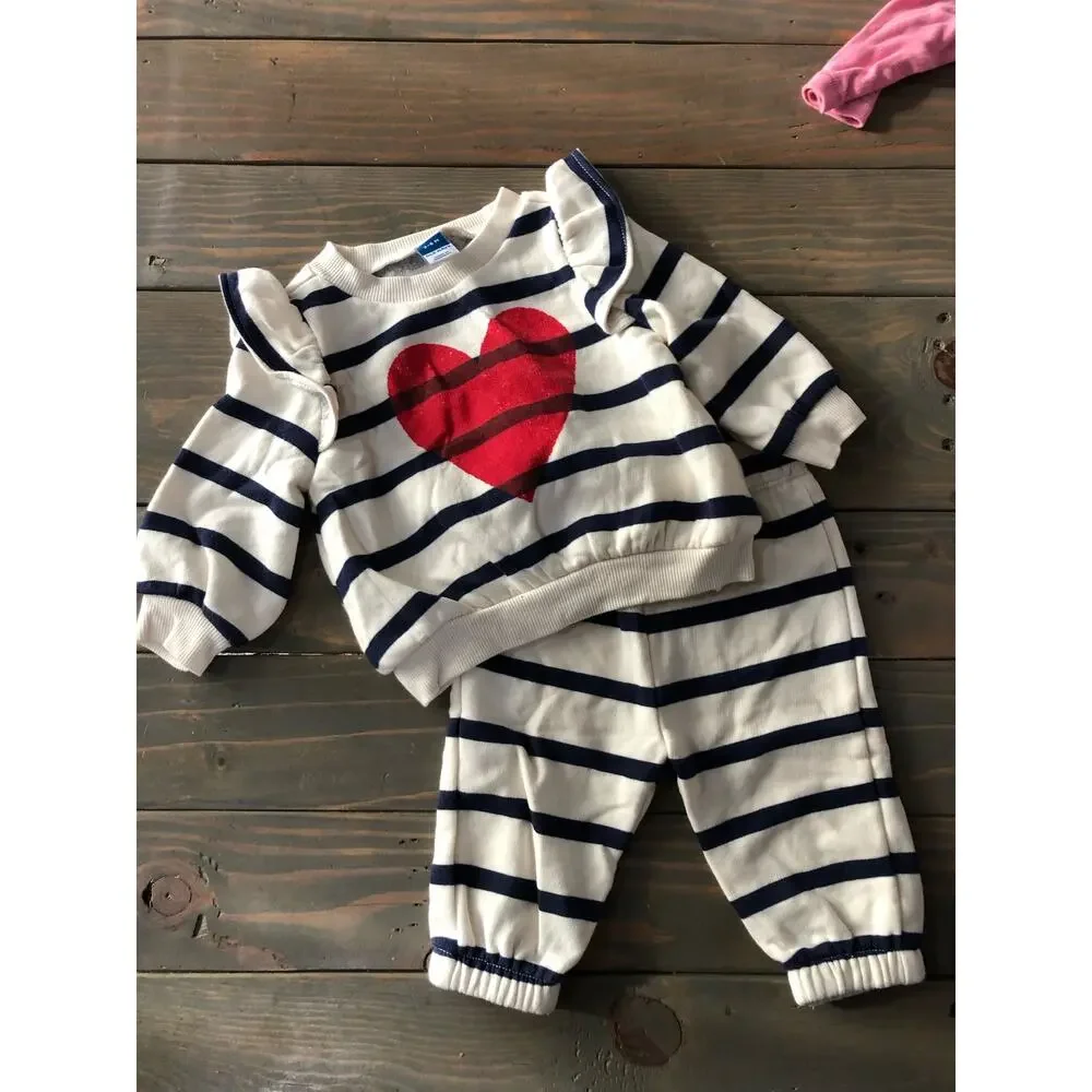 5 piece Old Navy baby girl sweat pants set outfit lot size 3-6 months